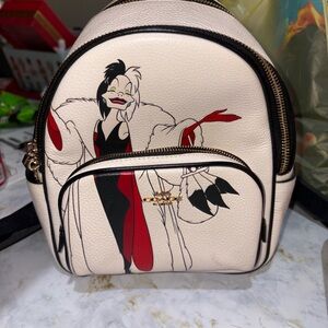 Coach Cream and Red Cruella Backpack